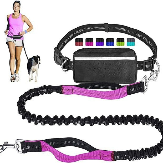 Reflective Pet Running Leash Waist Pack Set