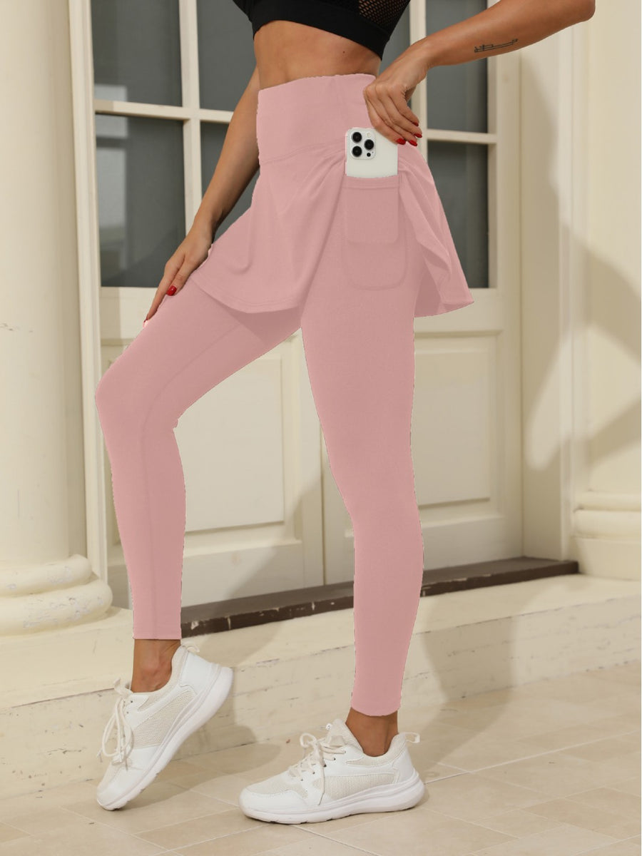 European And American Cross-Border Yoga Pants Anti-Exposure High-Waist Sports Outdoor Tummy Control Slimming Fitness Two-In-One Skirt Pants For Women