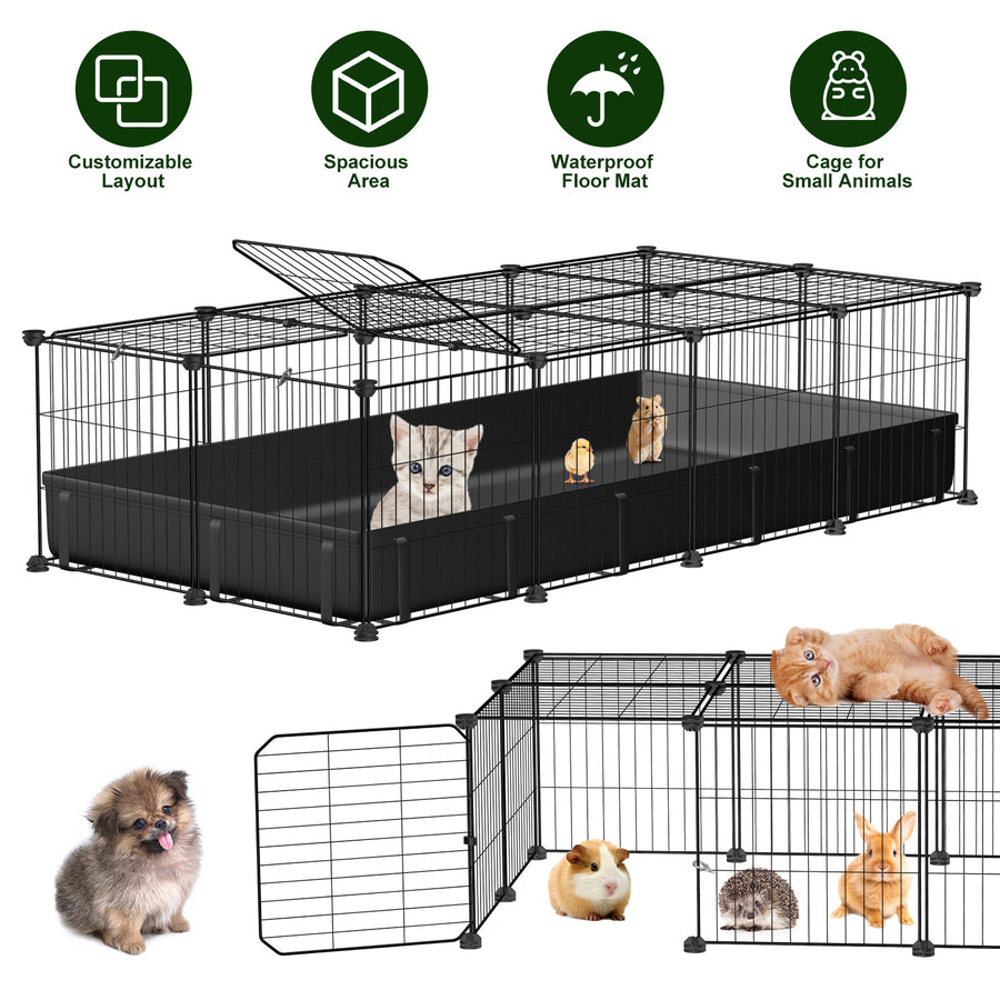 Modulair Dierenverblijf met Waterproof Bodemmat – Groot & Flexibel
