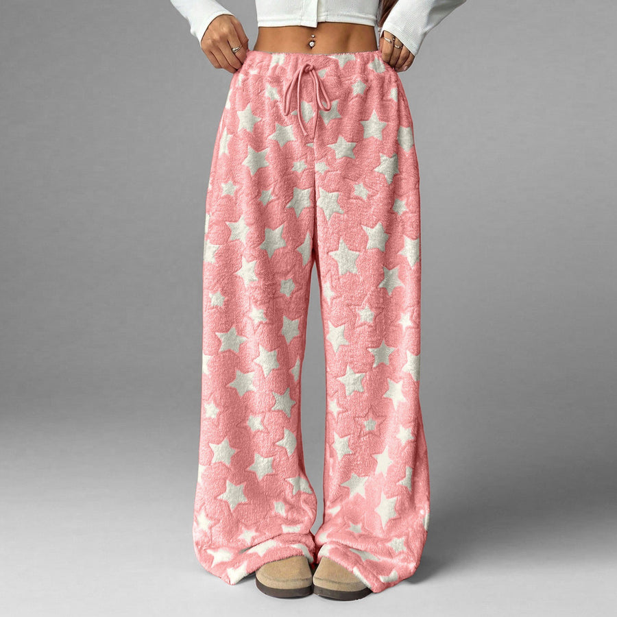 Plush Pentagram Casual Home High-Waisted Warm Pants