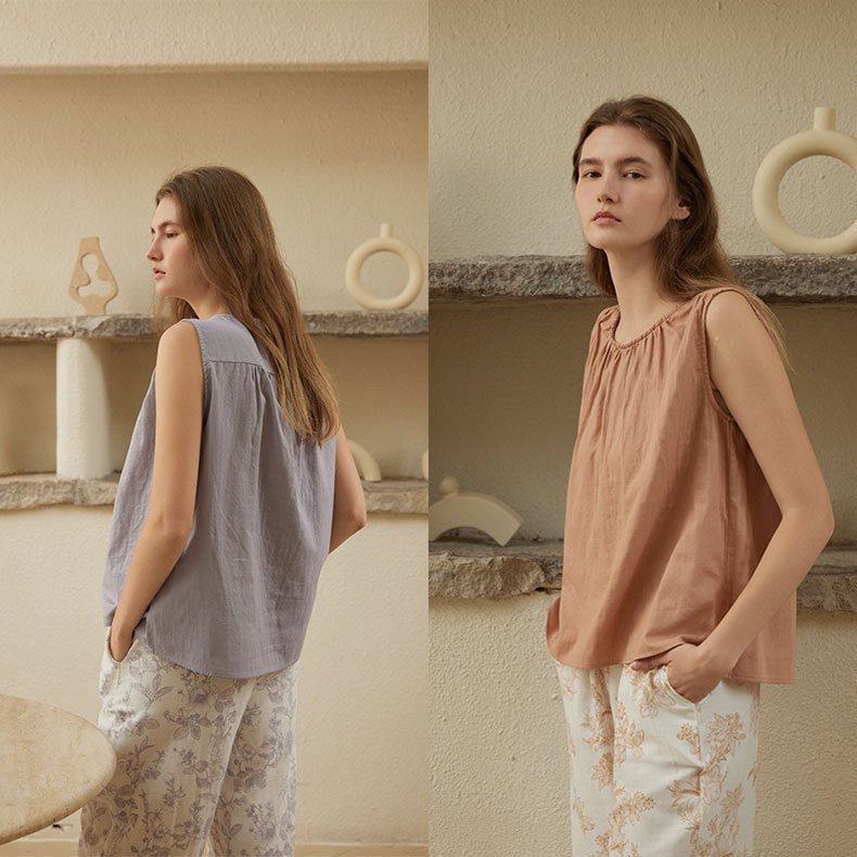 Cotton Double-layer Gauze Sleeveless Vest | Comfortabel