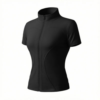 2026 Summer New Style Nude-Feel Short-Sleeved T-Zipper Fitness Clothing Women's Cycling Clothing Outdoor Sports Yoga Training Tops