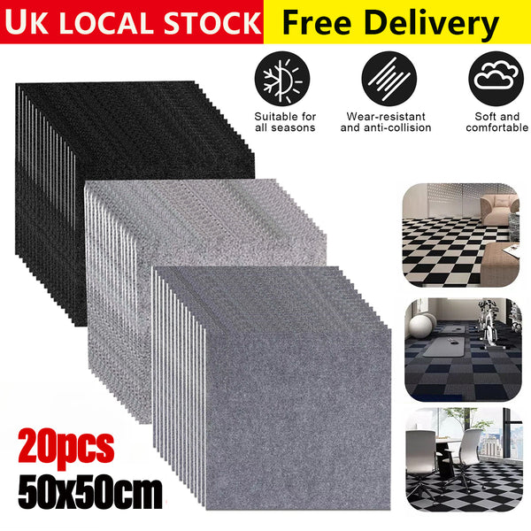 NEW 20x Carpet Tiles 5m2 Commercial Retail Office Home Shop Premium Fl