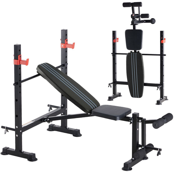 Verstelbare Halterbank met Rack – Opvouwbaar & Heavy-Duty