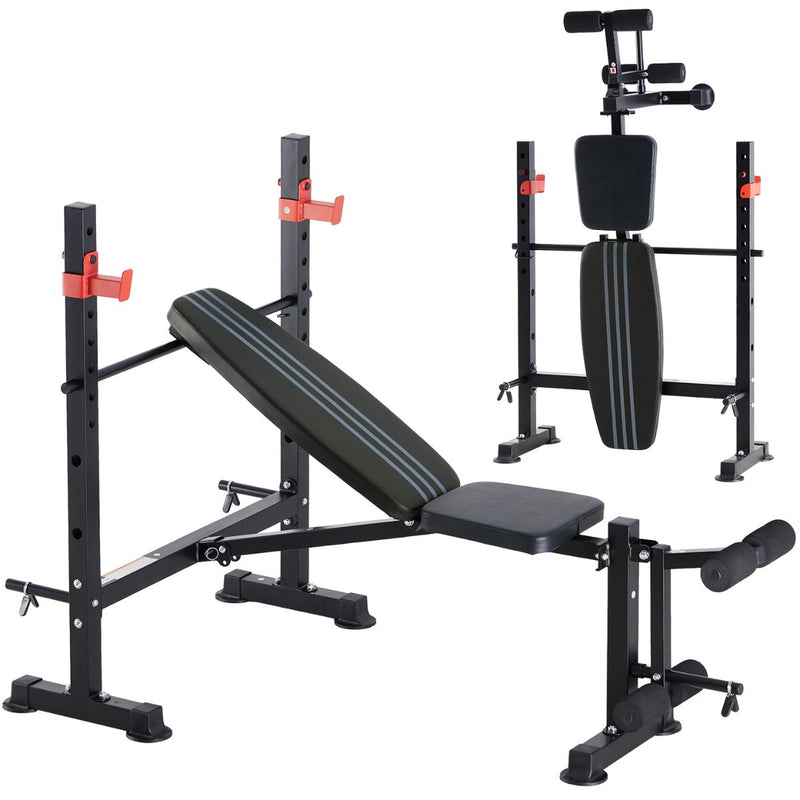 Verstelbare Halterbank met Rack – Opvouwbaar & Heavy-Duty