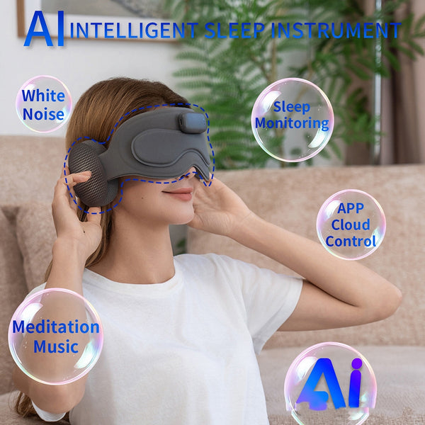 AI Smart Meditation Slaapmasker met Bluetooth en blackout functie