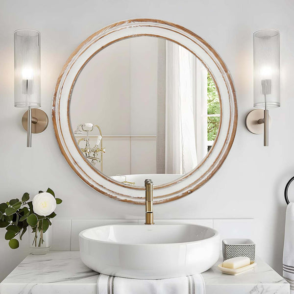 Ronde wandspiegel 60cm badkamer farmhouse stijl