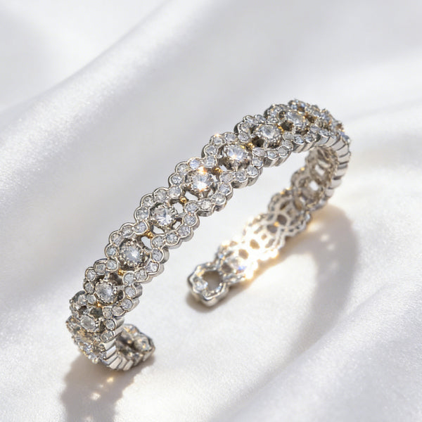 Luxe Diamanten Open Cuff Armband – Retro Holle Design