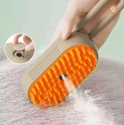 Cat Dog Pet Spray Massage Brush 3 In 1 One Button Steam Spray Folding