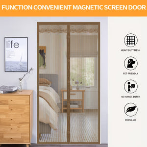Magnetisch Deurscherm Bruin – Muggenwerend & Handsfree