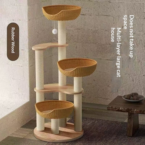 Home Upgrade Solid Wood Post Cat Climbing Tree