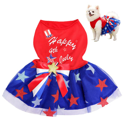 Feestelijk Tulle Hondenkleedje met Sterren en Strik