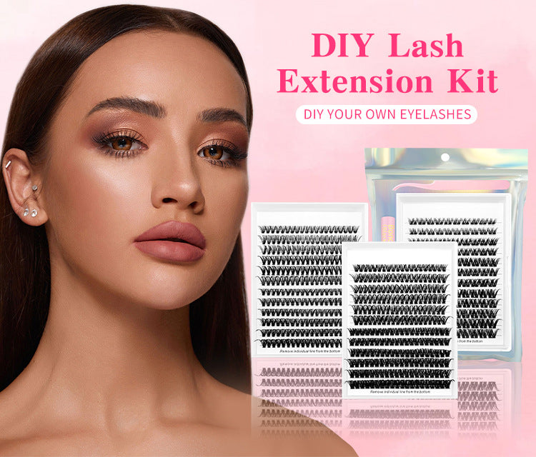 DIY Wimperextensions Kit – Natuurlijke Volume Clusters D Curl