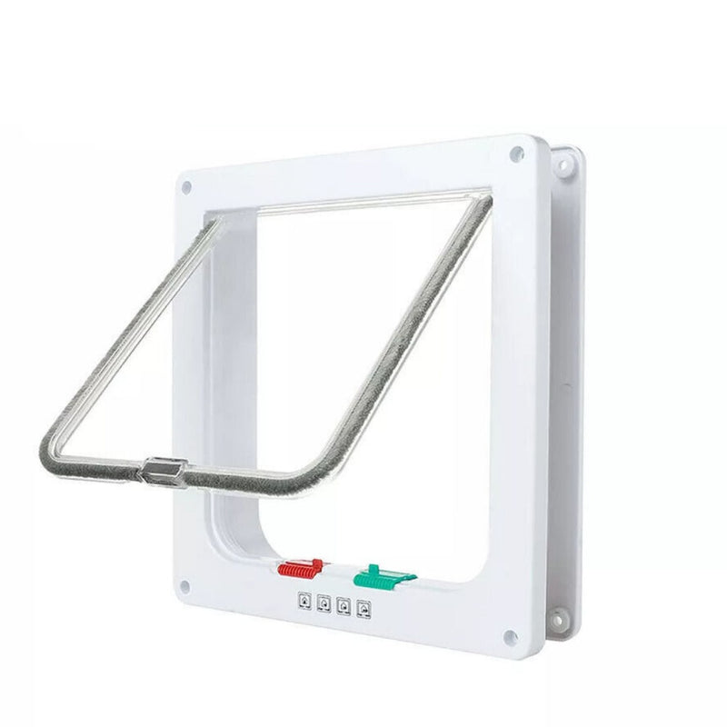XL Pet Door 4 Way Locking Small Medium Large Dog Cat Flap Magnetic White Frame
