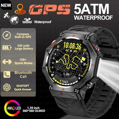 Slimme Waterproof Outdoor Flashlight Watch - Premium
