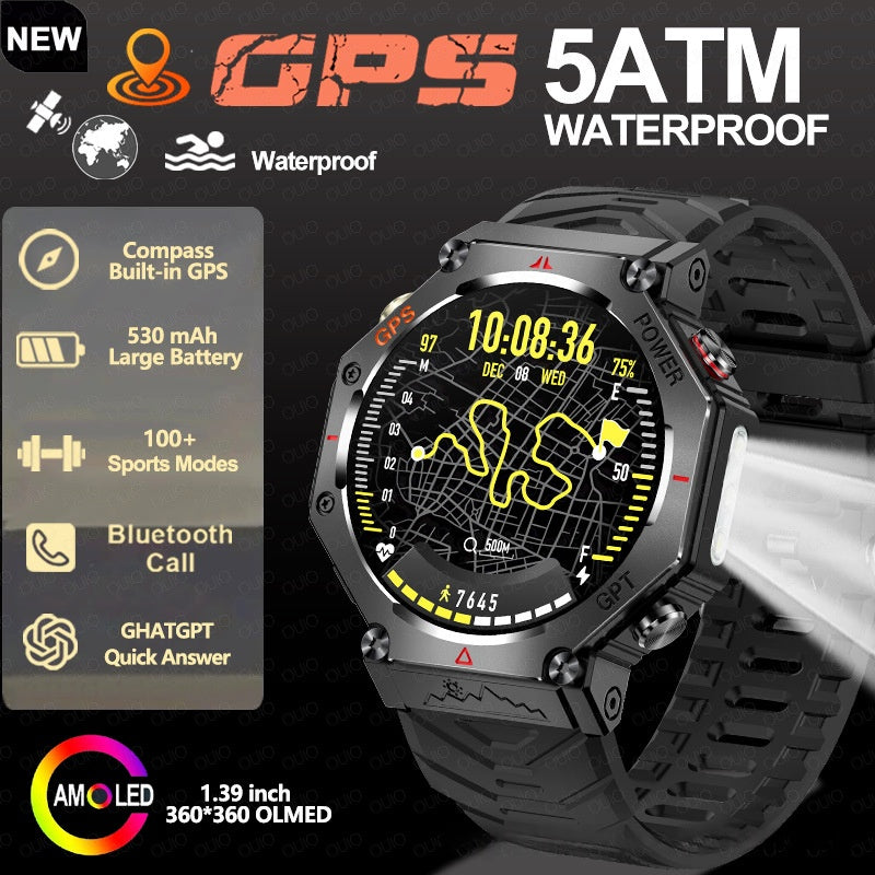 Slimme Waterproof Outdoor Flashlight Watch - Premium