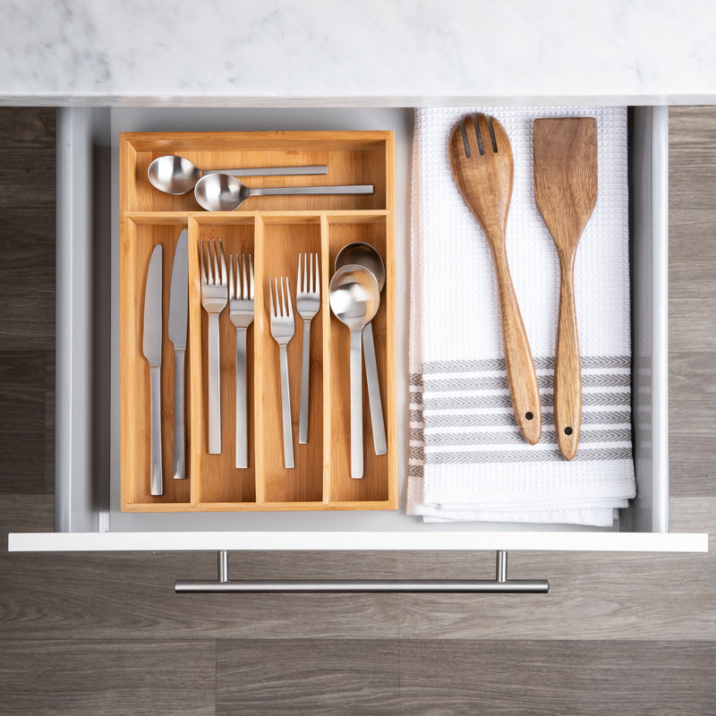 Bamboe keukenorganizer set 5-delig bestekbak