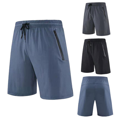 Men Summer Solid Quick Dry Loose 5 Inch Shorts, Casual Fitness Running Shorts For Student Morning Jog