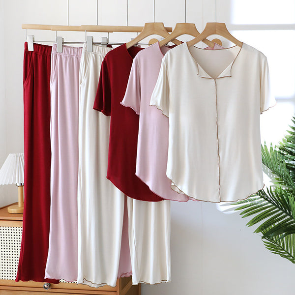 Modal Short-sleeve Pants Set Suitable For Both Home Wear And Outdoor A