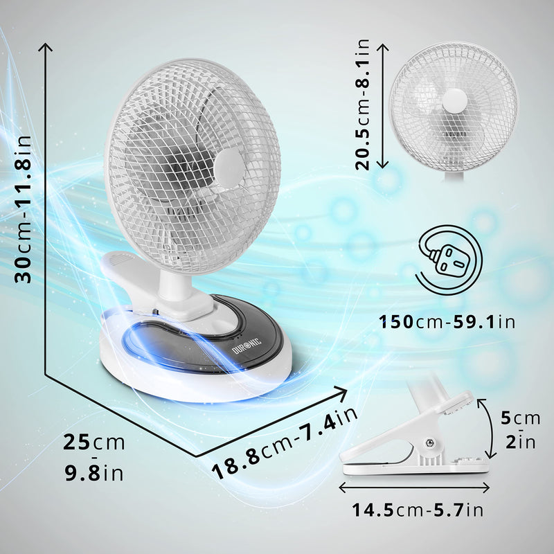 Stille Klem-Ventilator — Bureau of Kinderwagen, 360° Draaibaar