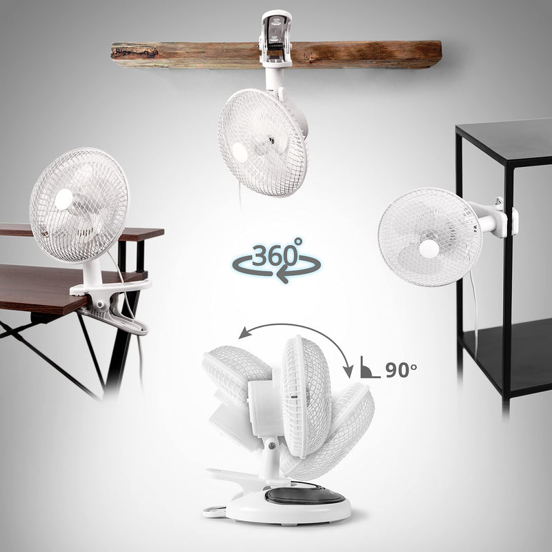 Stille Klem-Ventilator — Bureau of Kinderwagen, 360° Draaibaar