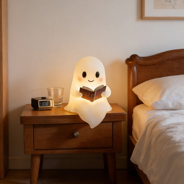 Halloween Ghost Reading Book Statue Ornament Resin Craft Home Decoration