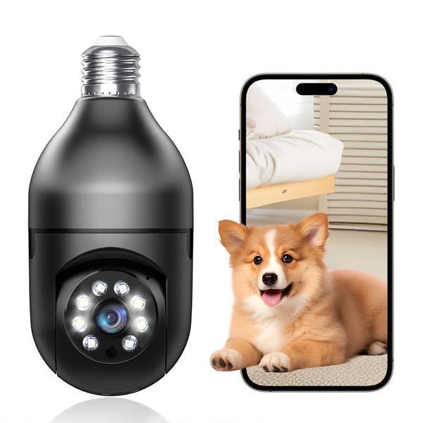 Light Bulb Security Camera 2.4GHz 5G WiFi Outdoor, 1080P E27 Light Soc