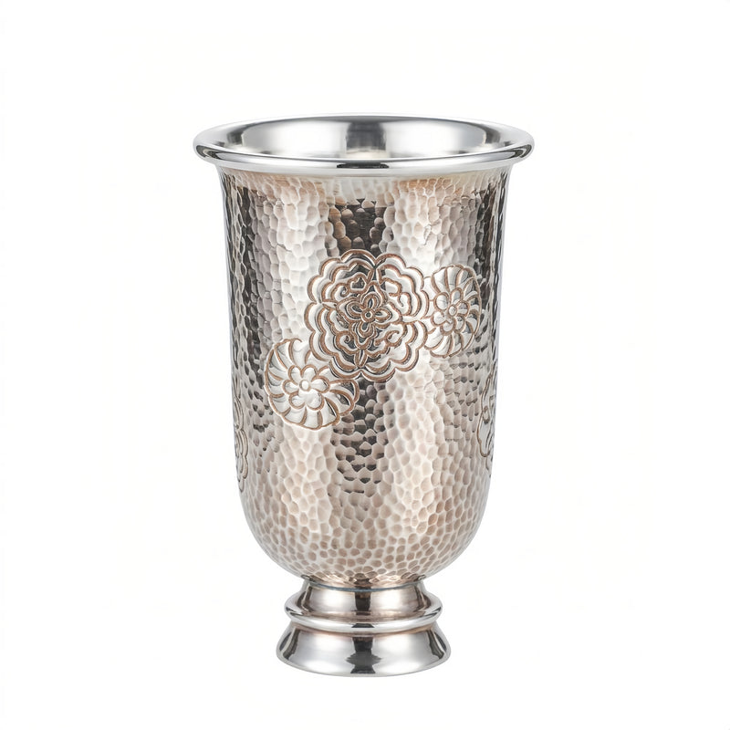 925 sterling zilveren handgemaakte vaas met elegante bloemembellishments