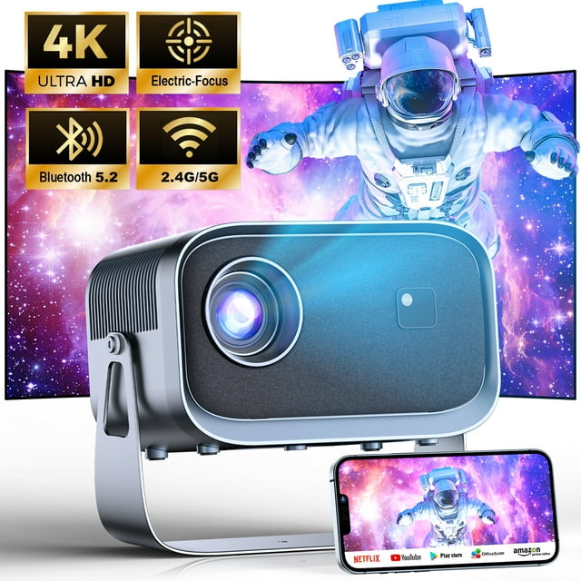 Slimme 4K LED Projector met WiFi, Bluetooth & Android