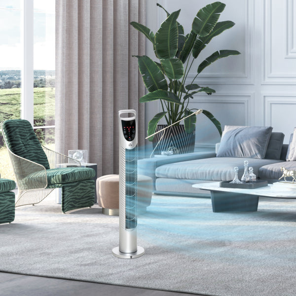 Oscillerende Torenventilator met Afstandsbediening – Zilver