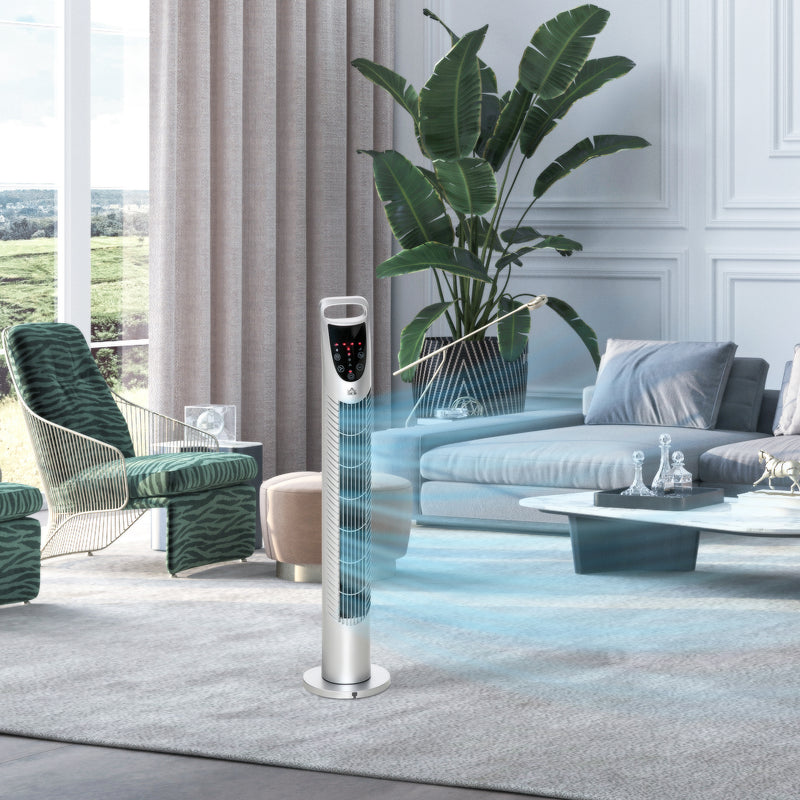 Oscillerende Torenventilator met Afstandsbediening – Zilver
