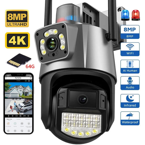 8MP 4K wireless IP camera WiFi outdoor CCTV IR camerasysteem