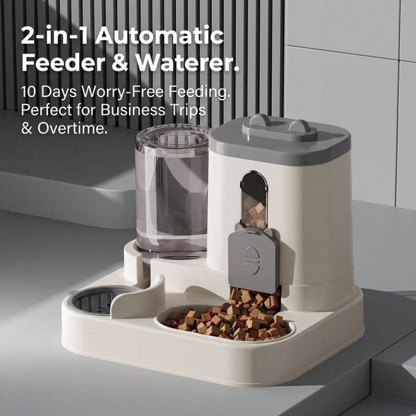 Automatische Voerbak & Waterdispenser – Schattig Kattendesign