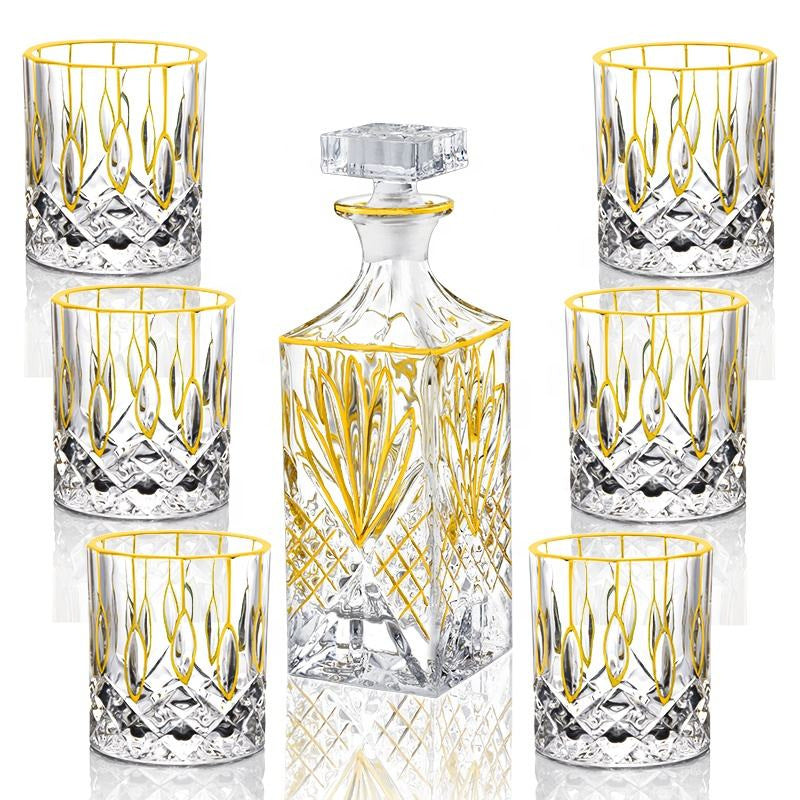 No 16 Seven-piece Gold-trimmed Liquor Set For Whiskey For Home Use