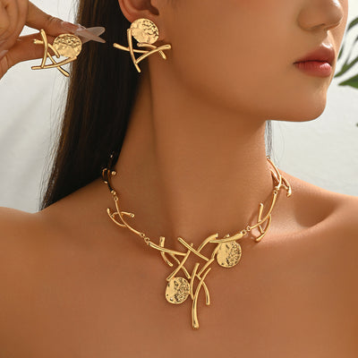 Geometrische Sieradenset – Ketting, Armband & Oorbellen