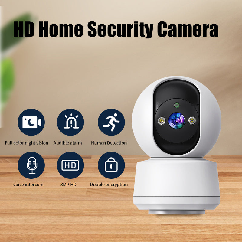 Household Smart Pan-Tilt HD Camera zwart met nachtzicht