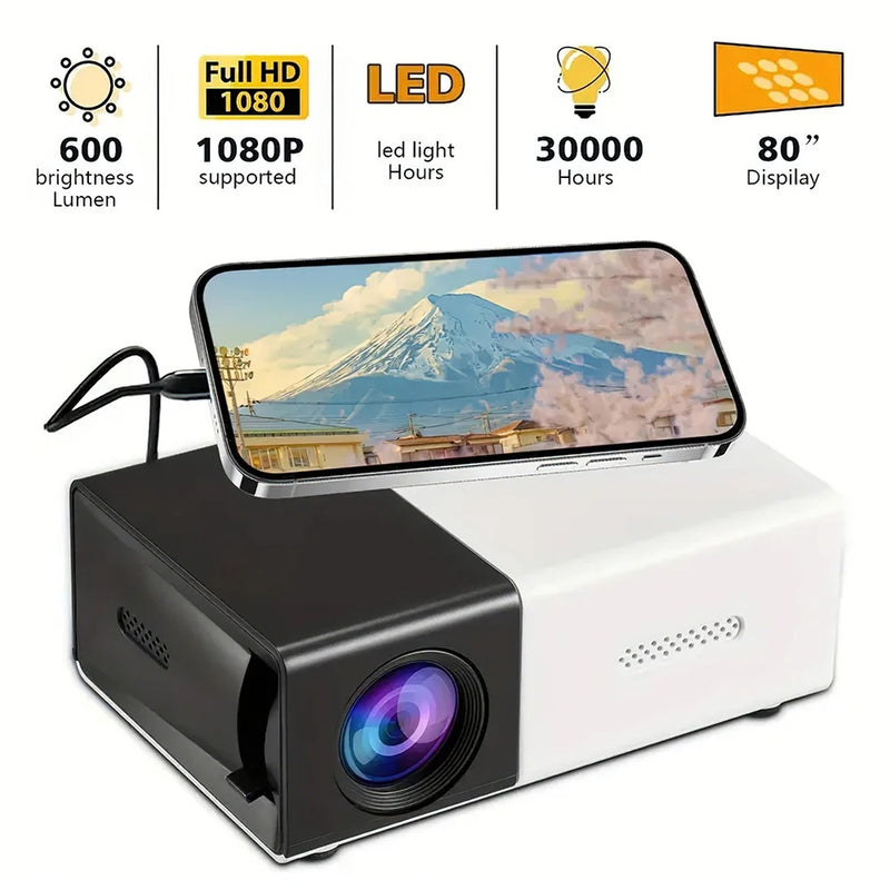 Draagbare telefoonprojecteur met uitschuifbare standaard