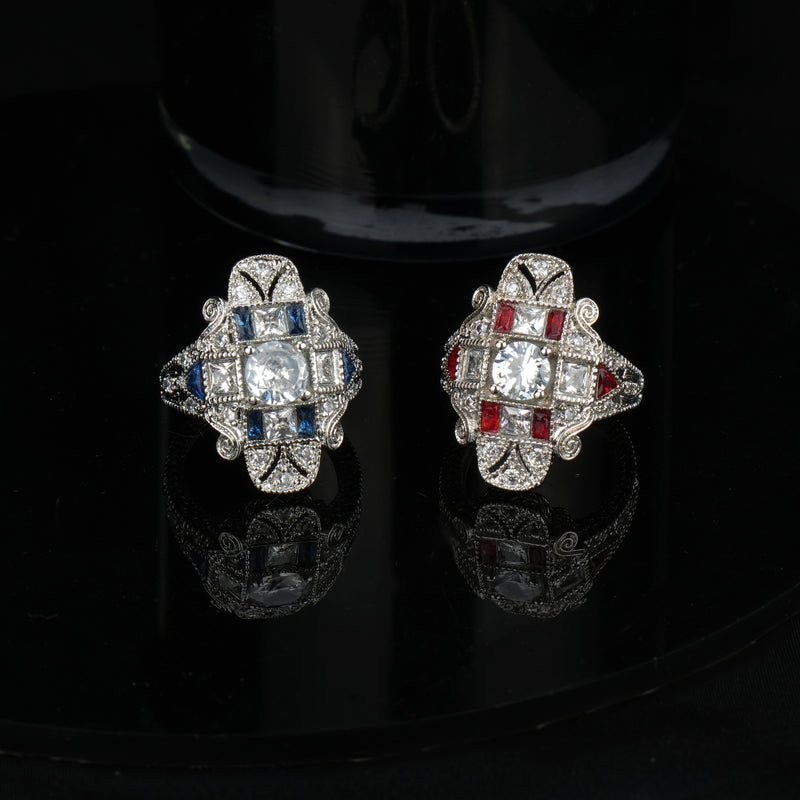 Hot Sale High-end Sapphire Topaz Embossed Pattern Fashion Jewelry, Lig