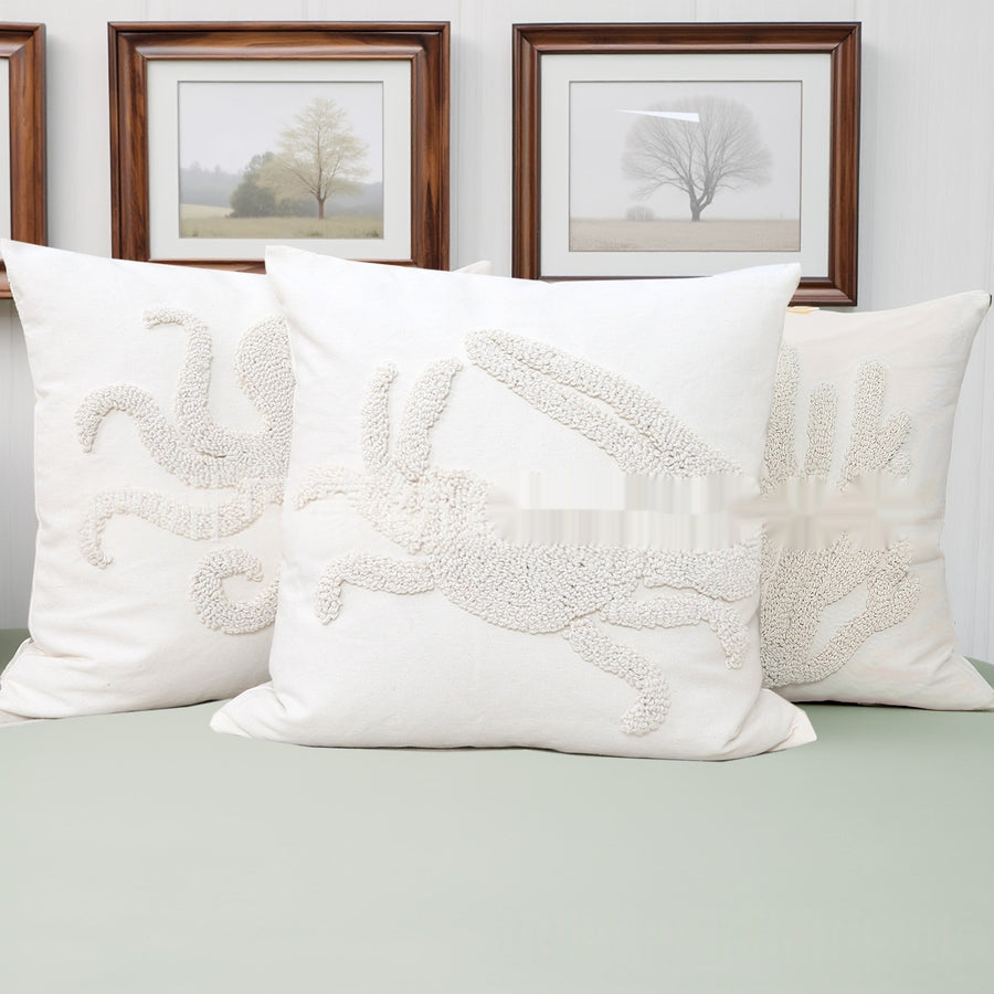 Nautical-style Embroidered Tufted Home Living Room Bedside Pillowcase