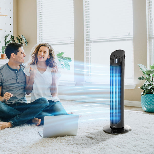 Tower Fan For Bedroom Cooling, 30 Inch Electric 70 Oscillating Fan With 3 Speed Settings, Standing Floor Fan For Home Office Indoor, Black This Product Is Prohibited From Sale On Amazon.
