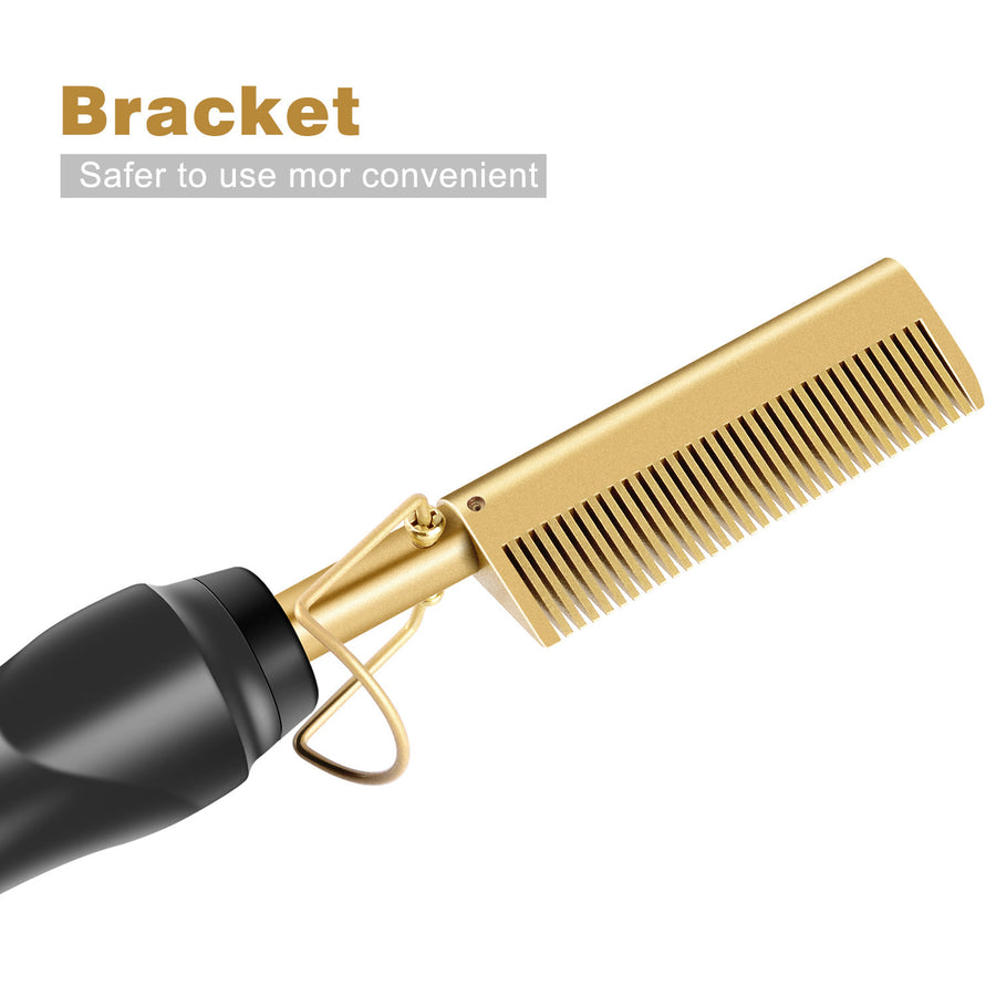 Cross-border Straightening Comb, Bangs Dry And Wet Dual-purpose Copper Comb, Straightening Curling Iron, Home Curling Electric Comb, Straightening Device