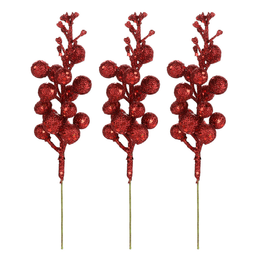 Kerstdecoratie Krans met Glitter Bessen - Premium