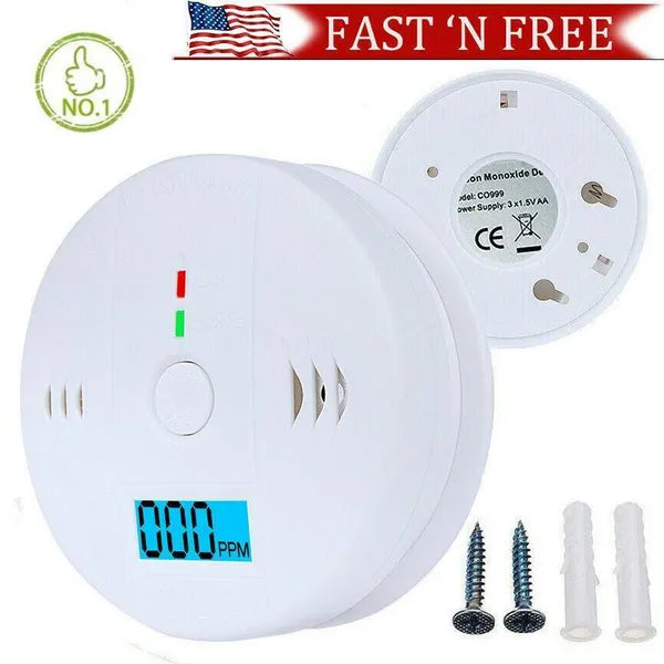 CO Detector Alarm LCD met groot display en batterijgevoed alarm