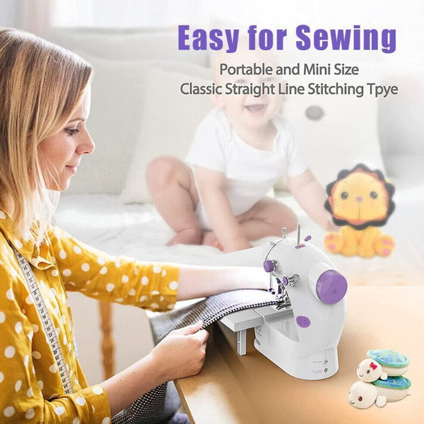 Portable Mini Electric Sewing Machine Multifunctional Desktop Tailor Home Use
