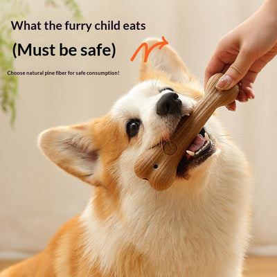 Pet Toy Dog Bone Bite-resistant Teeth-cleaning Made From Natural Pine Wood