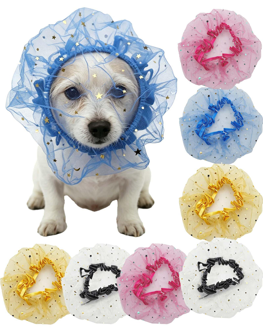 8 Pack Dog Anti-Lick Hood,Breathable Mesh Design With Adjustable Elastic  Lightweight Mask, Anti-Scavenging,Pet Safety Hood For Small Dogs And Cats