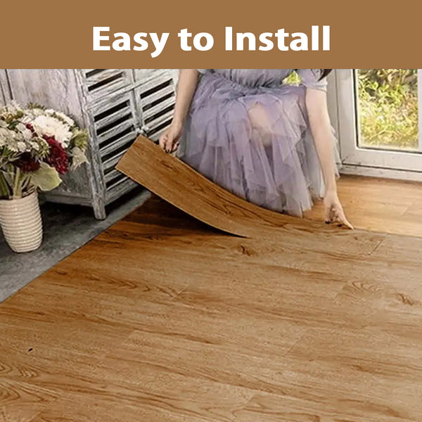 Zelfklevende vinyl vloerplanken houteffect 5 meter voor keuken en badkamer