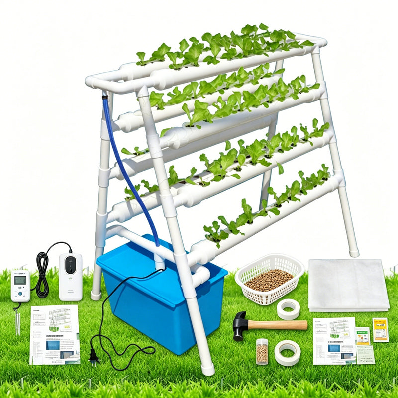 Home Balcony Hydroponic Vegetable Planter With A Double-sided Planting Rack
