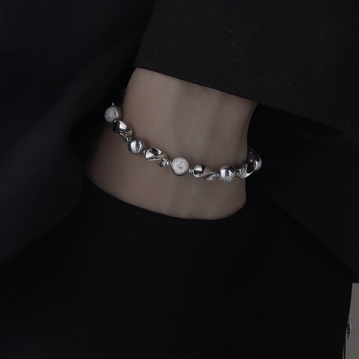 Men's Mobius Bracelet, Niche Stylish Pearl Wrist Jewelry, High-end Uni