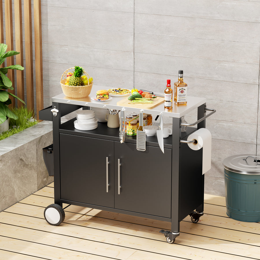 Outdoor BBQ Grill Cart - Premium Grillwagen met Opslag